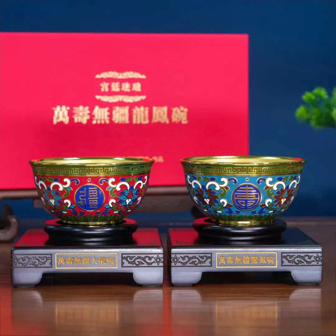 宏泰瓷源 景德镇高端赏瓷 万寿无疆对碗  jtl0024
