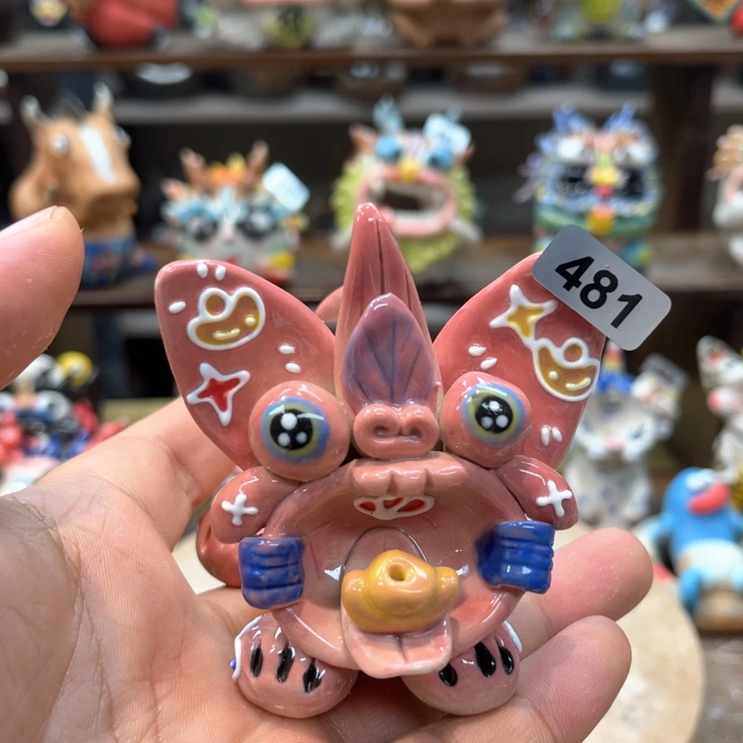 摆件直播间纯手工抽象陶瓷摆件481