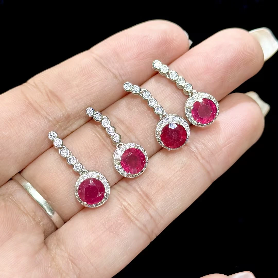 【YJ】红宝石圆形耳钉（多样性发其一）