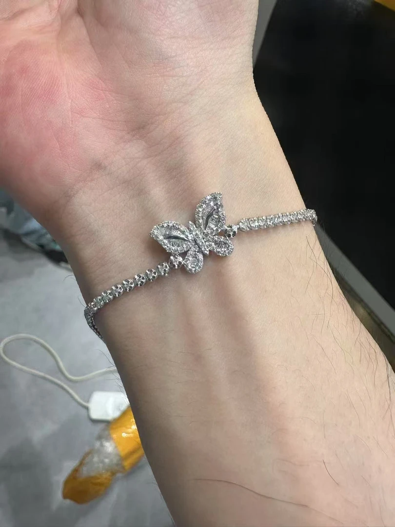 【千盟珠宝】重金 梯方蝴蝶手链 zsssl00173