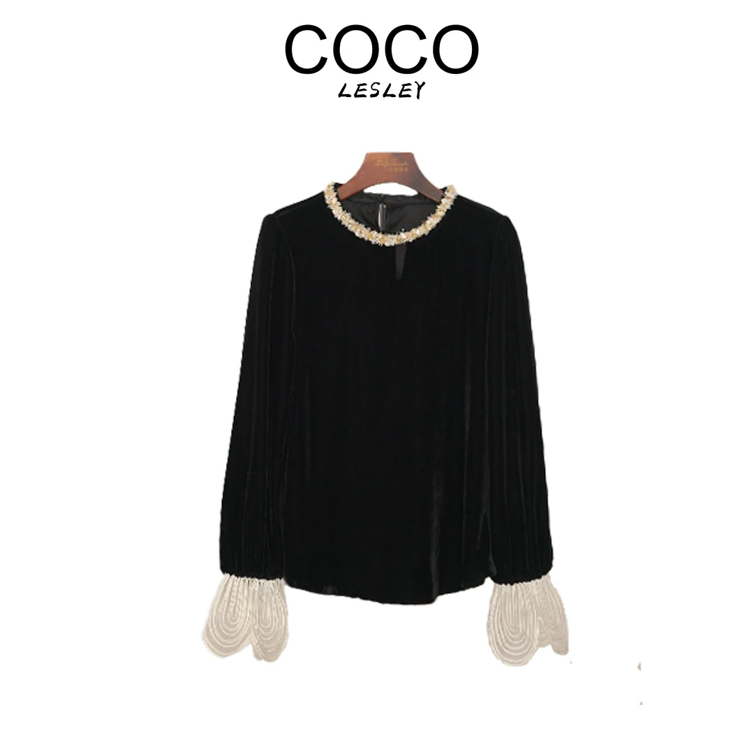 【COCO LESELY】气质显瘦时尚上衣 宝石丝绒上衣