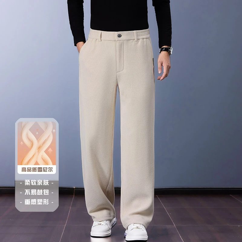 2025秋季新款男士雪尼尔宽松休闲裤条绒博澳绒卫裤欧棉绒春秋长裤