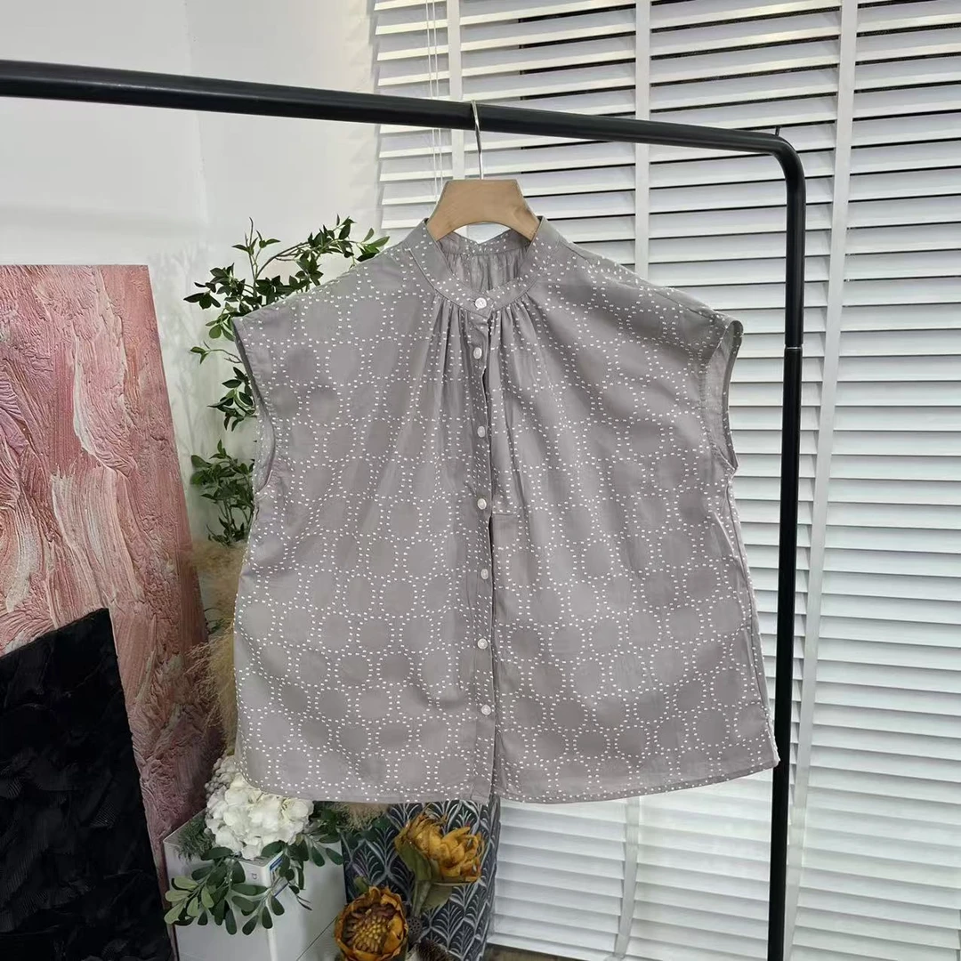 休闲提花休闲「单排扣薄款透气」背心女E5762