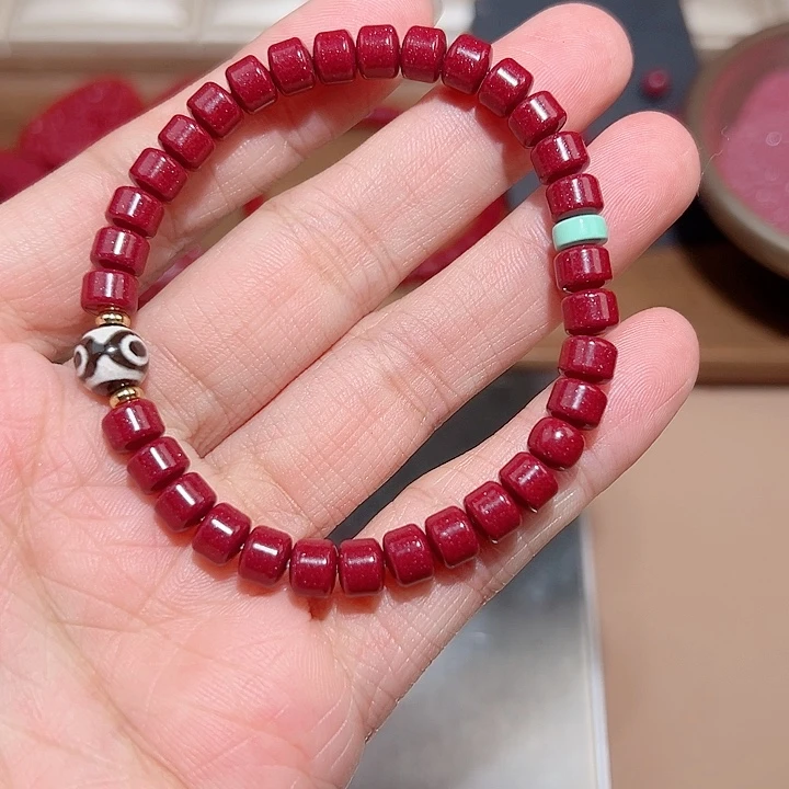 天然辰砂设计款朱砂手链