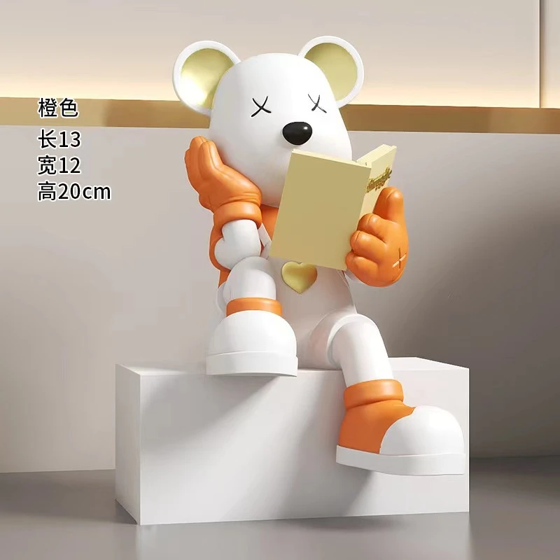 轻奢暴力熊书挡书立摆件家居玄关电视柜书房装饰品客厅工艺品摆设