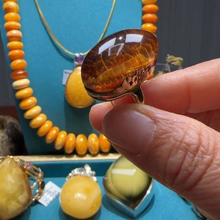 琥珀未镶嵌手链波兰设计款琥珀蜜蜡