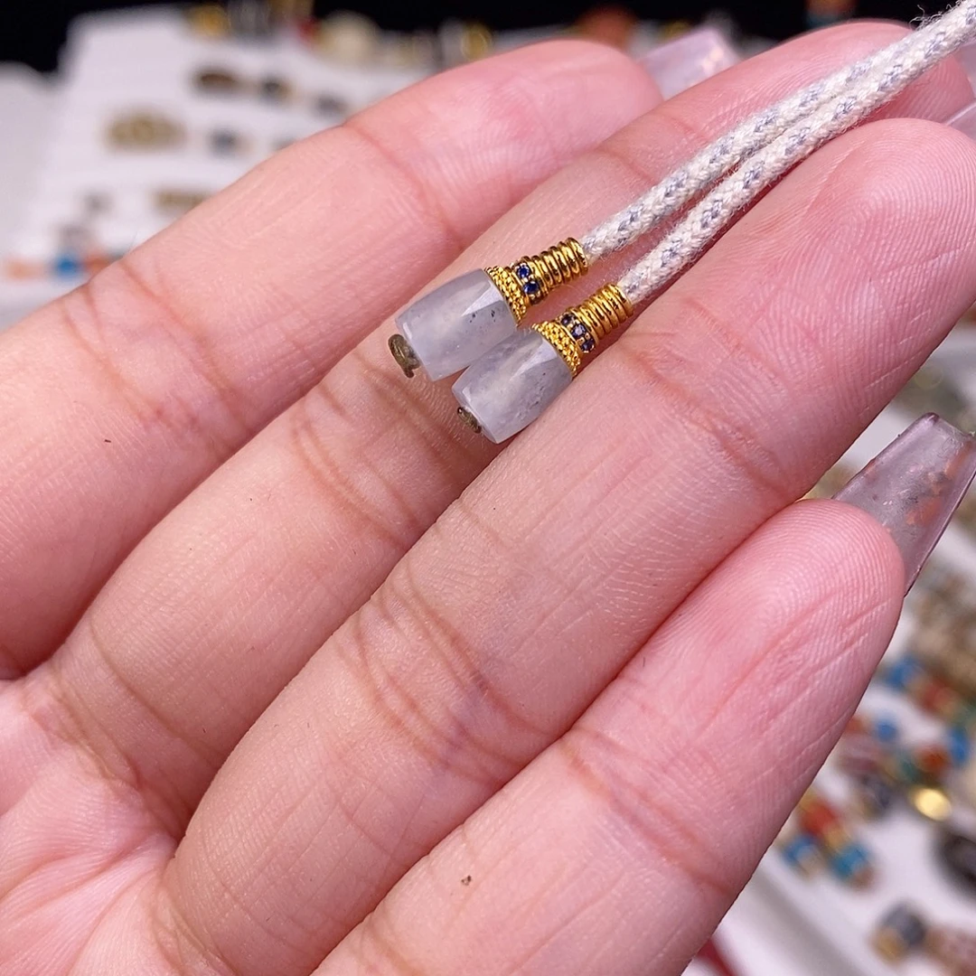 翡翠18K金镶嵌颈饰弟子珠套装