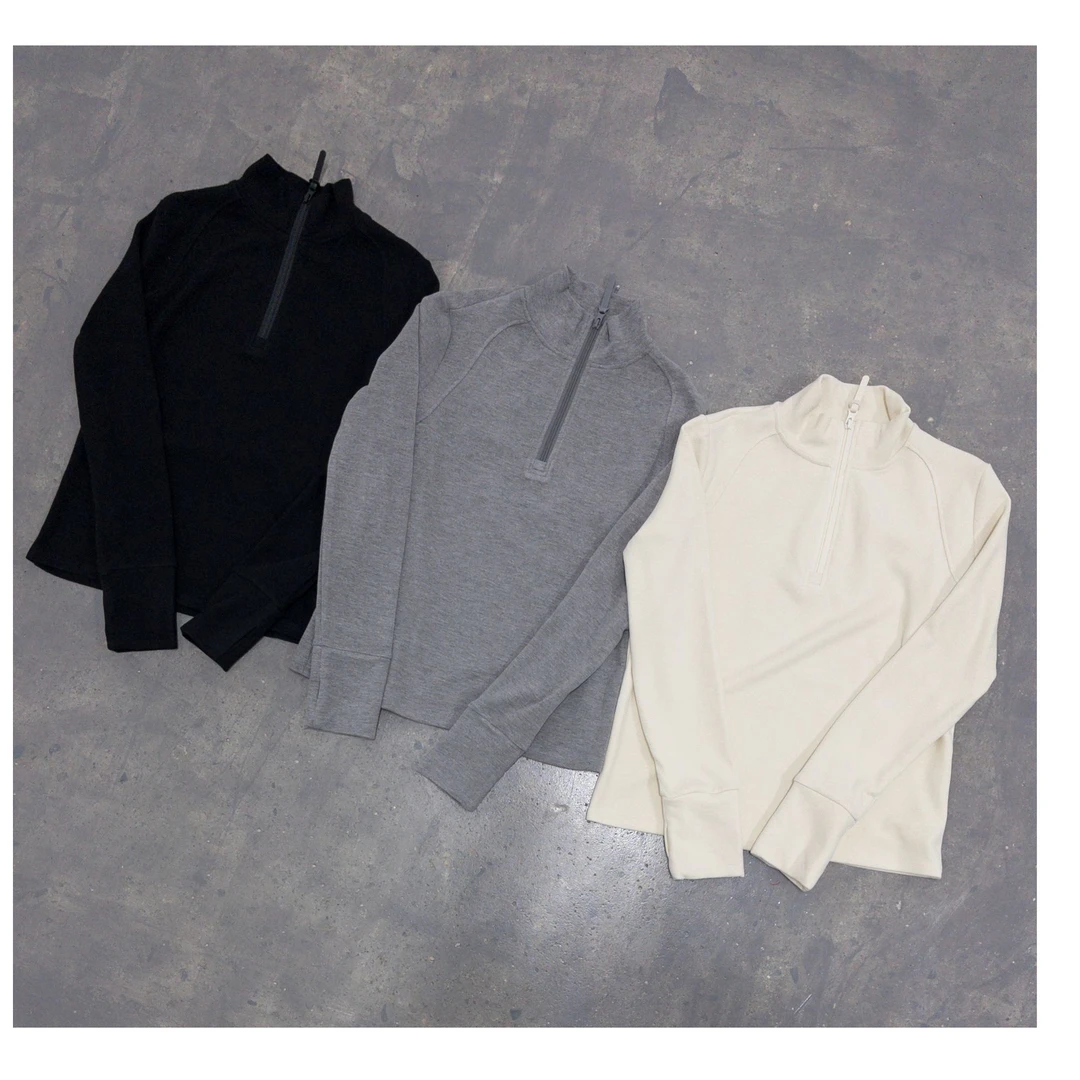 hd【打底系列】柔领衫 热皮半拉链打底衫 保暖百搭休闲