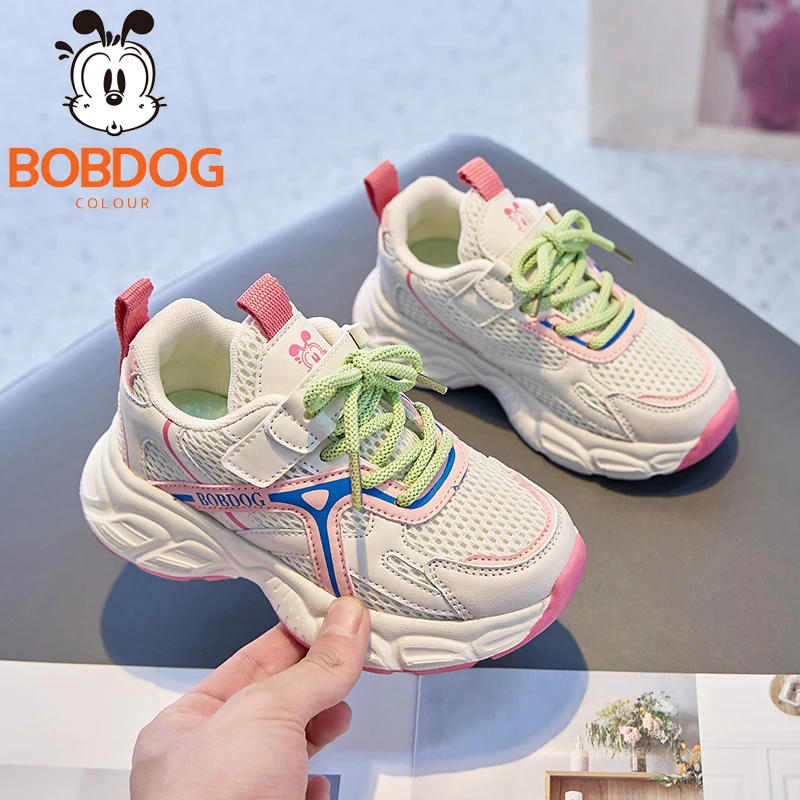 巴布豆女童欧若风运动鞋2025春秋软底男童双网防滑老爹鞋学生