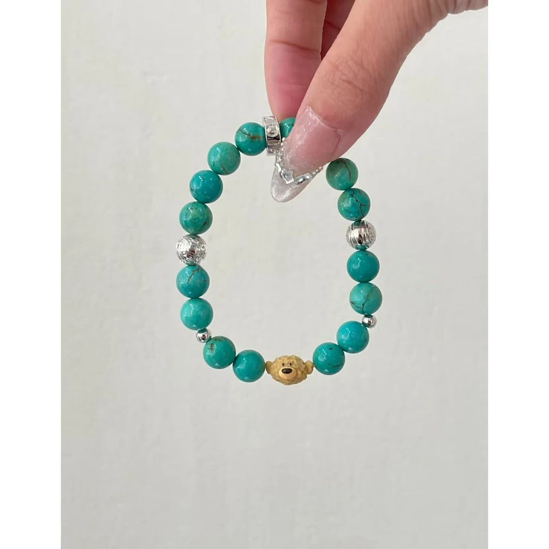 铜合金锆石手链 小众设计绿色系手链46373