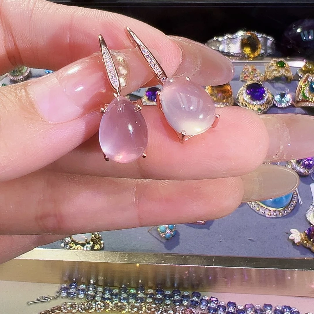 银S925镶嵌珠宝半成品芙蓉石