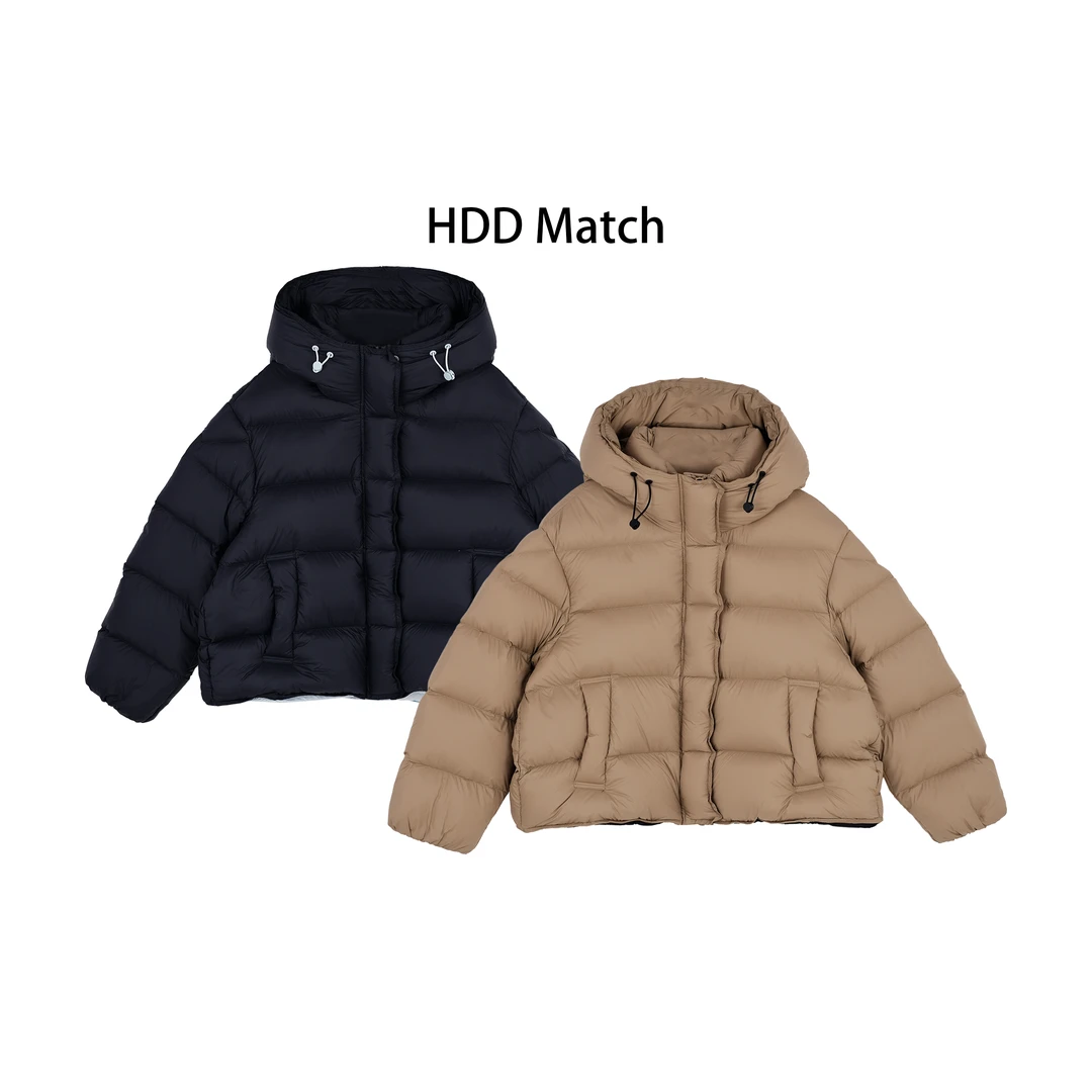 HDD- "保暖序列" 90白鸭绒 冬季女款保暖气质连帽羽绒服 Y9783
