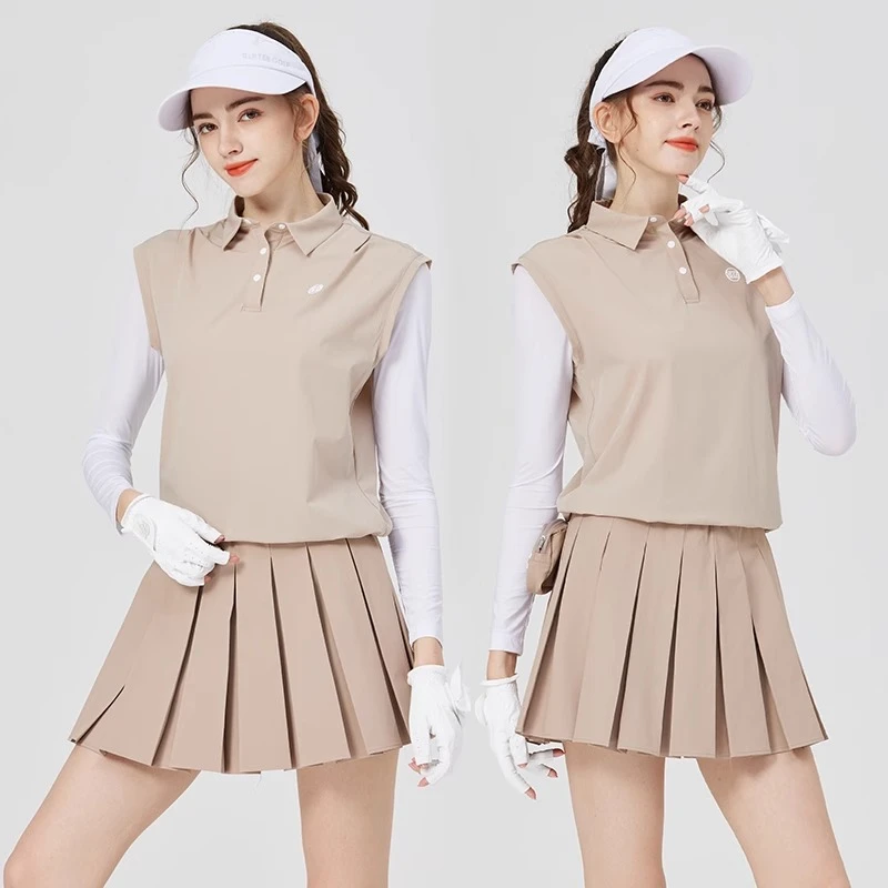 高尔夫装女款冰丝长袖女服上衣弹力透气冰感春夏轻薄户外运动球衣