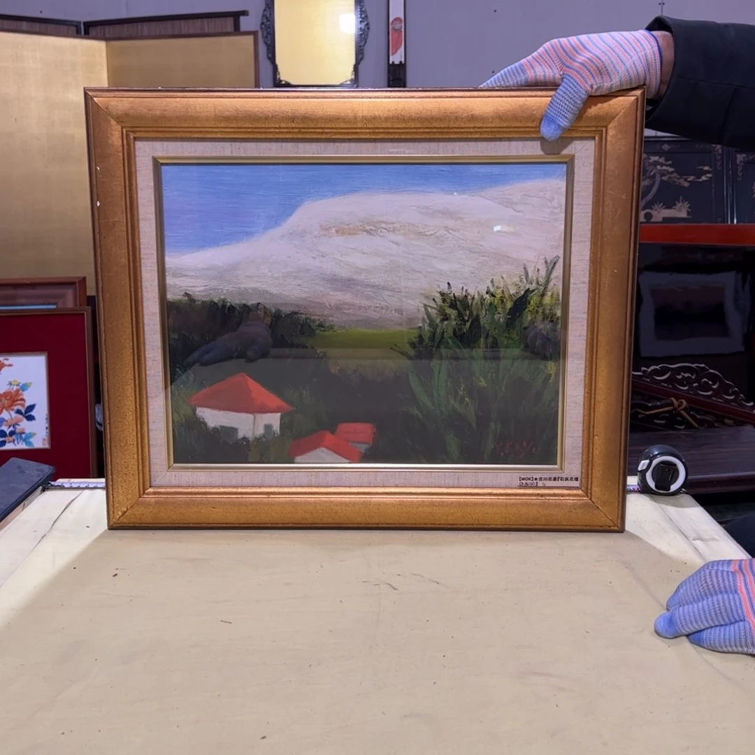 绘画武*狼屏风框画茶空间设计