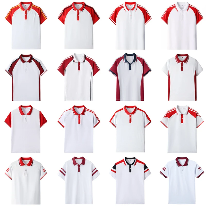 中小学生夏季校服短袖儿童运动会班服初高中生学院风上衣polo衫夏