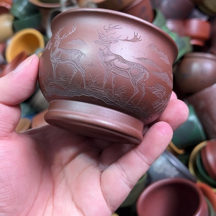 紫砂茶杯全手工紫砂主人杯