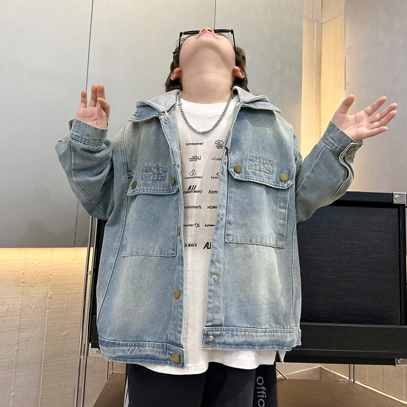 【实体品质】男童牛仔外套春秋款男孩夹克秋装上衣2025新款帅气酷潮