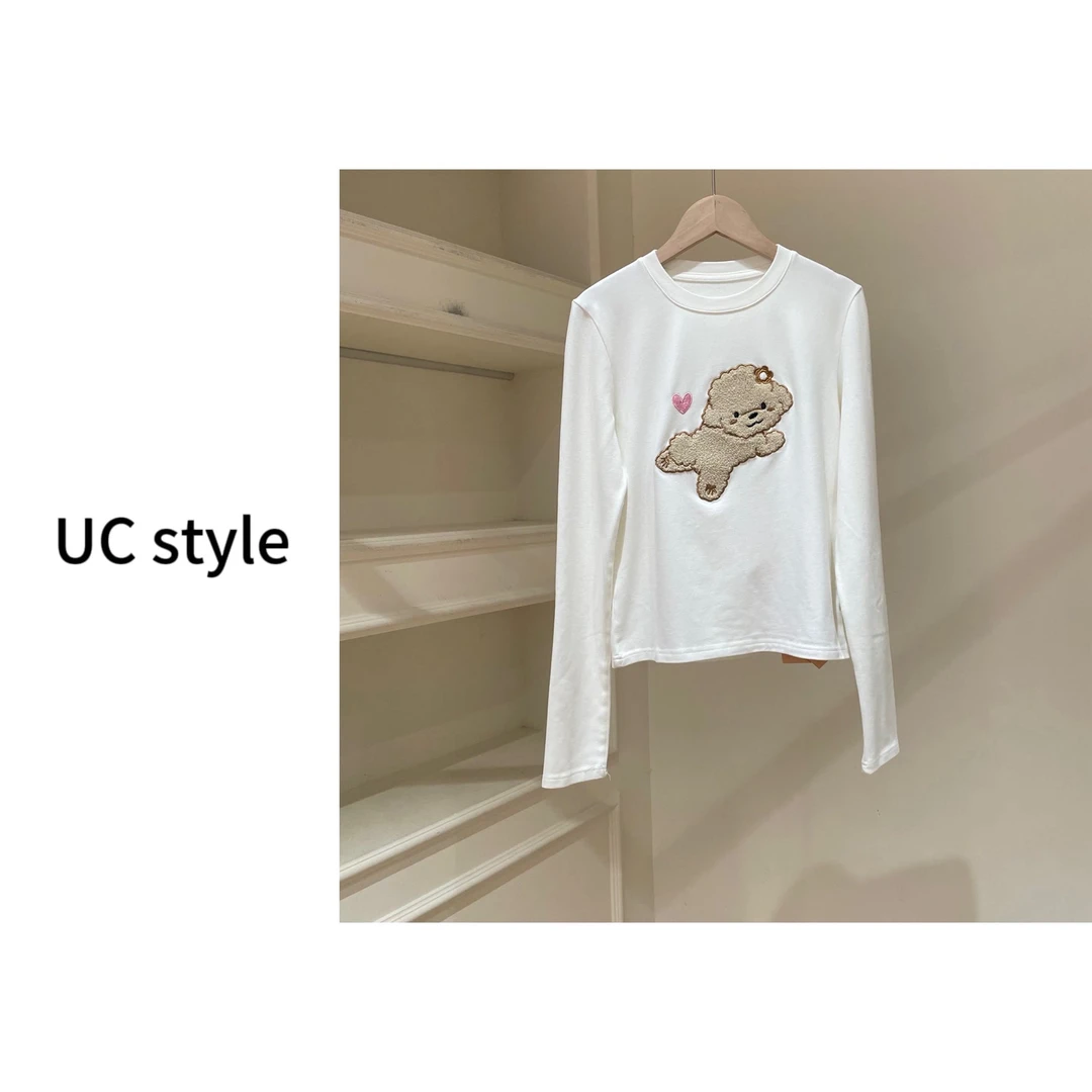 【UCSTYLE】A9448卡通小狗刺绣T恤 主播穿S码