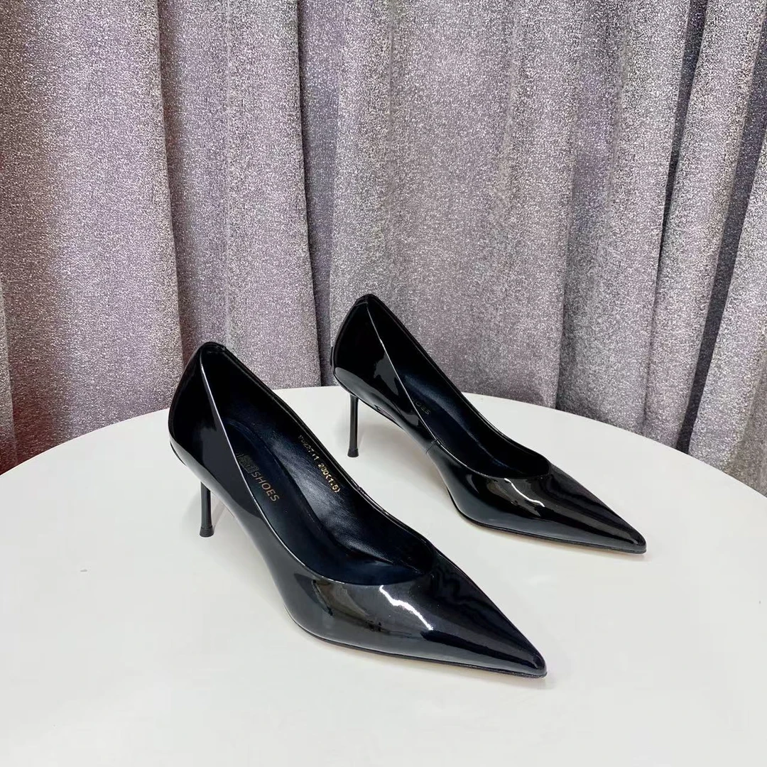 【表弟严选】C3340 黑色 高端时尚尖头气质高跟浅口女单鞋