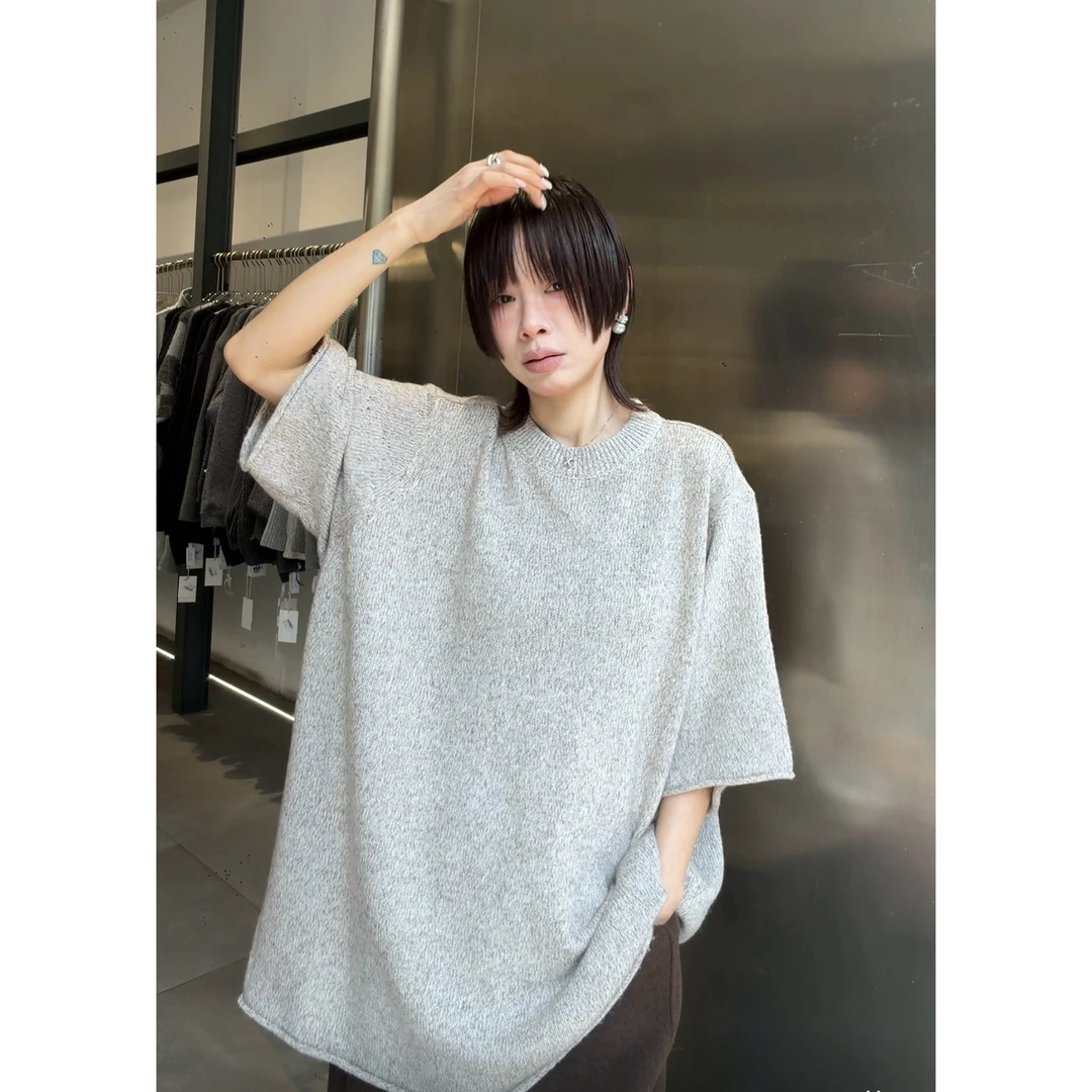 LIS&AZ-麦片卷边短袖毛衣XY11301