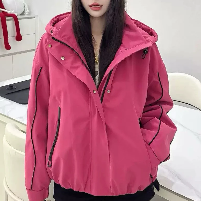 6097时尚休闲拼接加毛外套（衣长60左右）