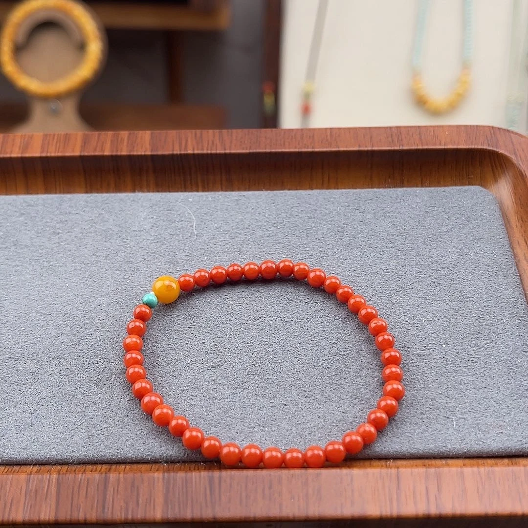 南红玛瑙合金手链丰颖