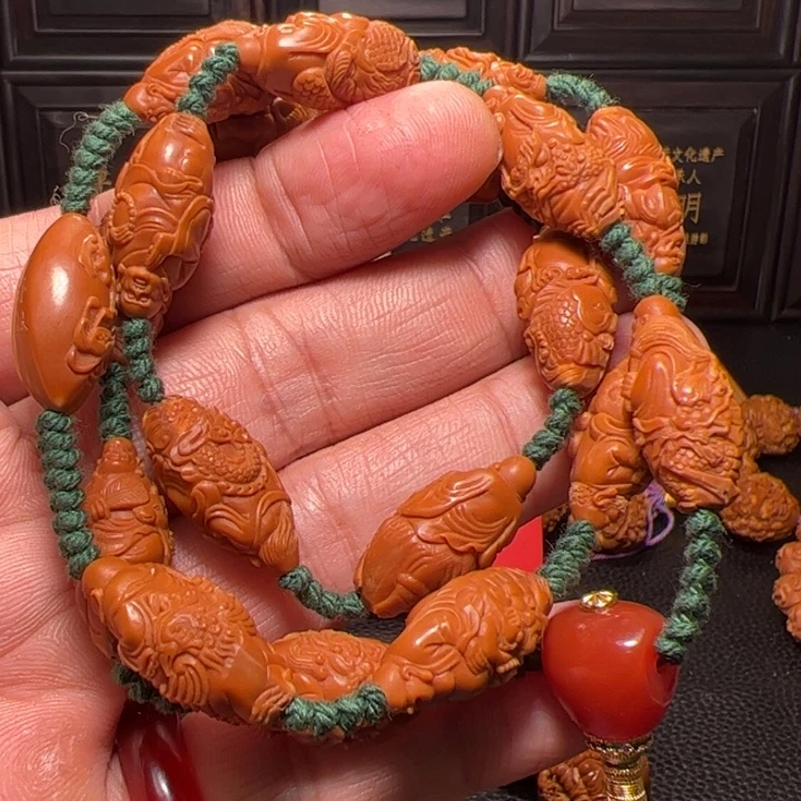 盘***他橄榄核手串十八罗汉