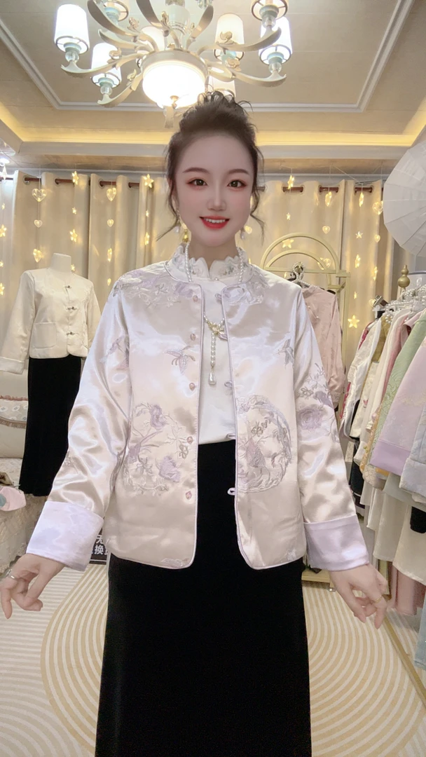 【菡萏】2025秋季新款新中式刺绣气质百搭时尚减龄中国风休闲外套