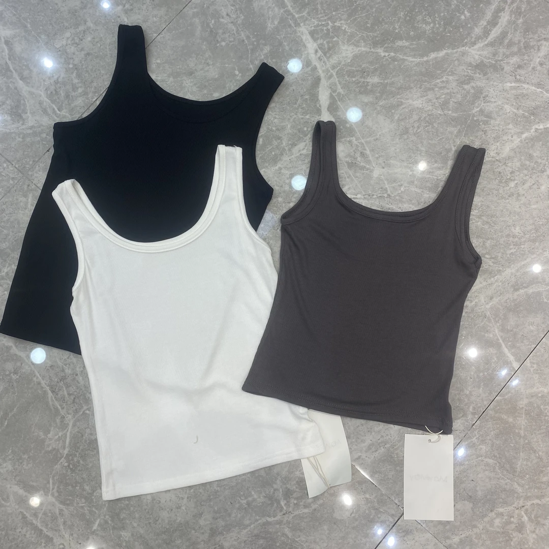 欧洲站2025夏季新款舒适百搭单穿背心运动背心U型领弹力打底内衣