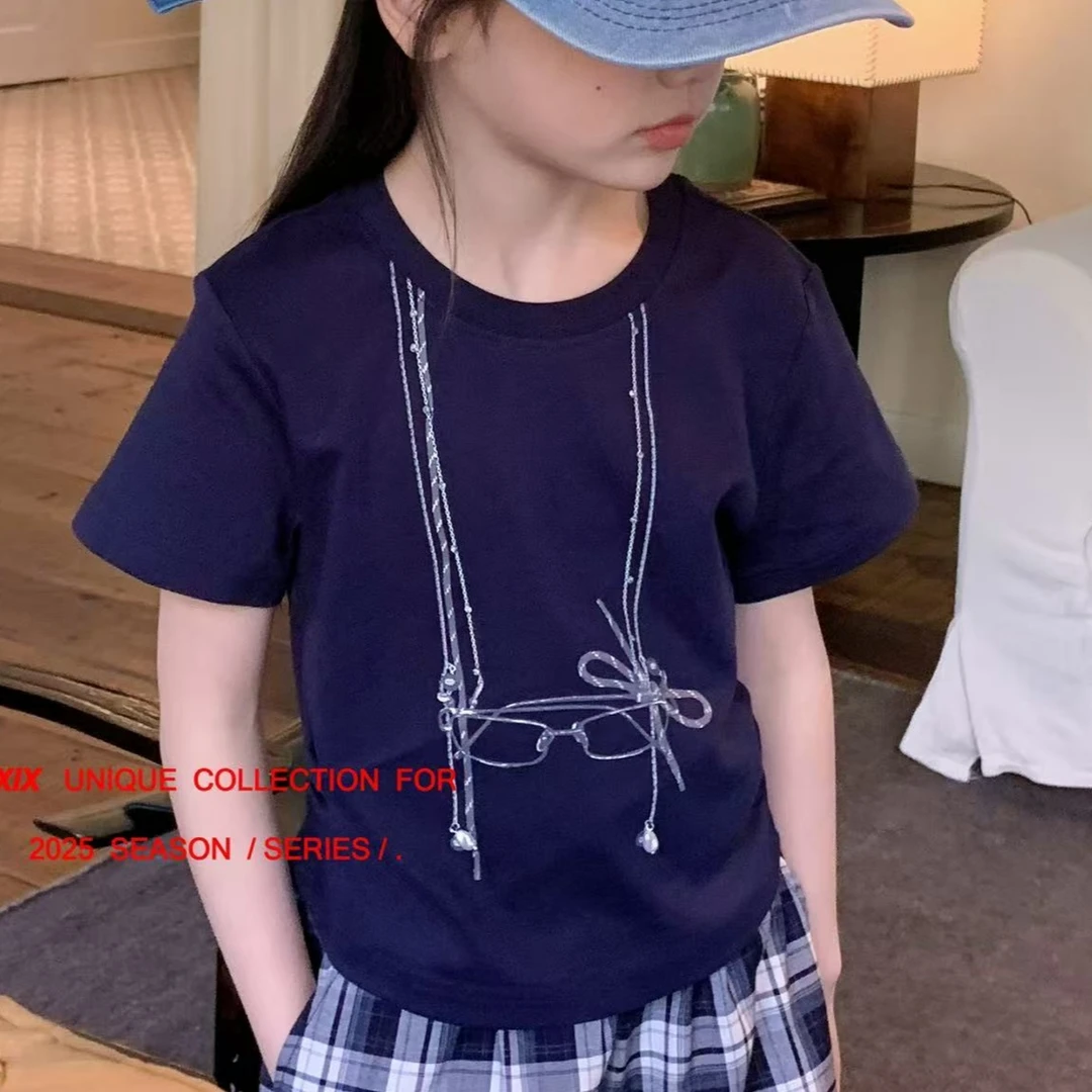 6561儿童夏款眼镜珍珠短袖