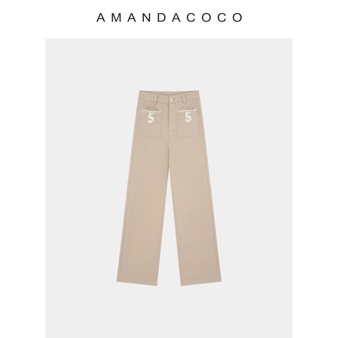 静静 | 冬日暖系～25秋冬高级感钉钻软糯加绒直筒休闲阔腿裤