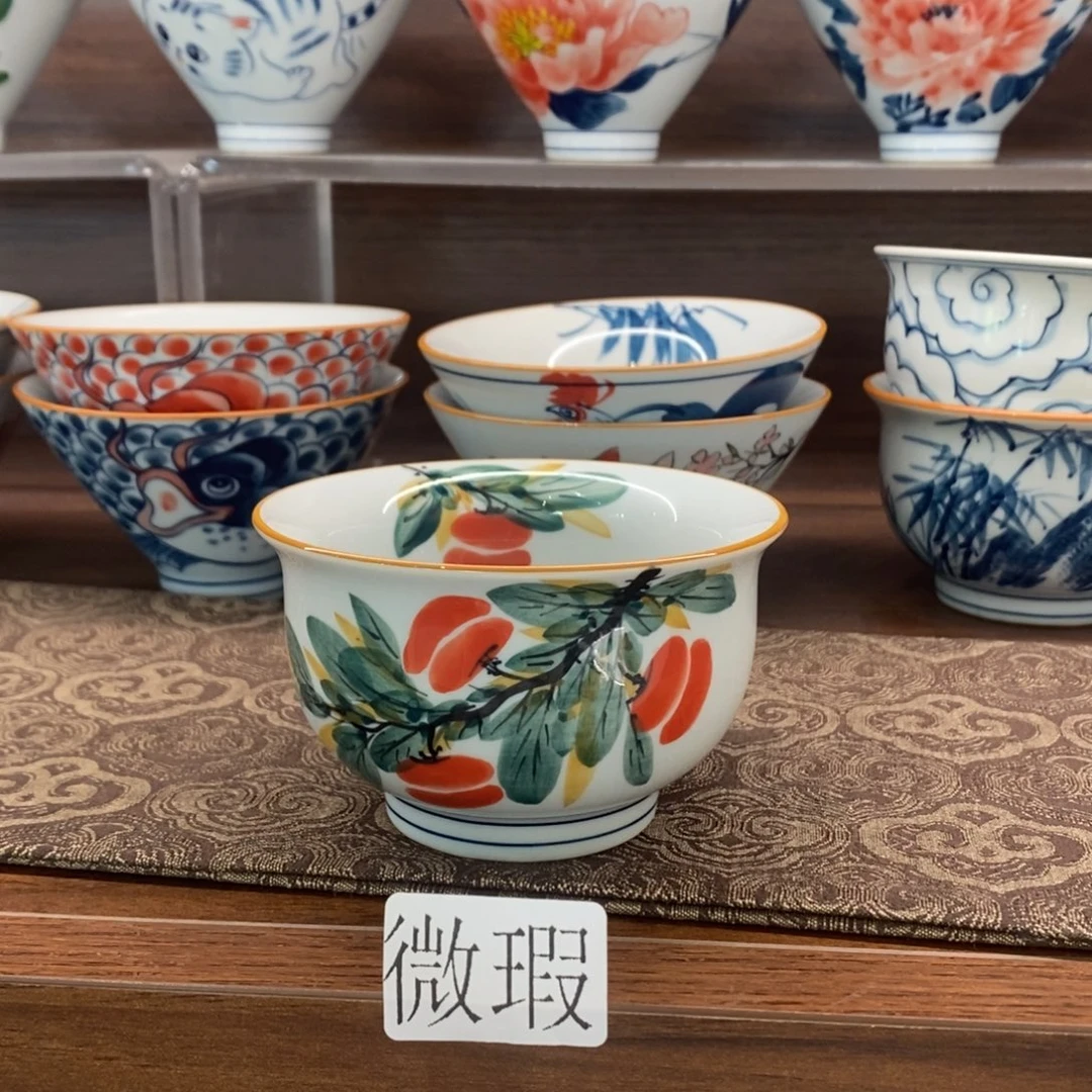 釉下手绘茶具微瑕手工绘制