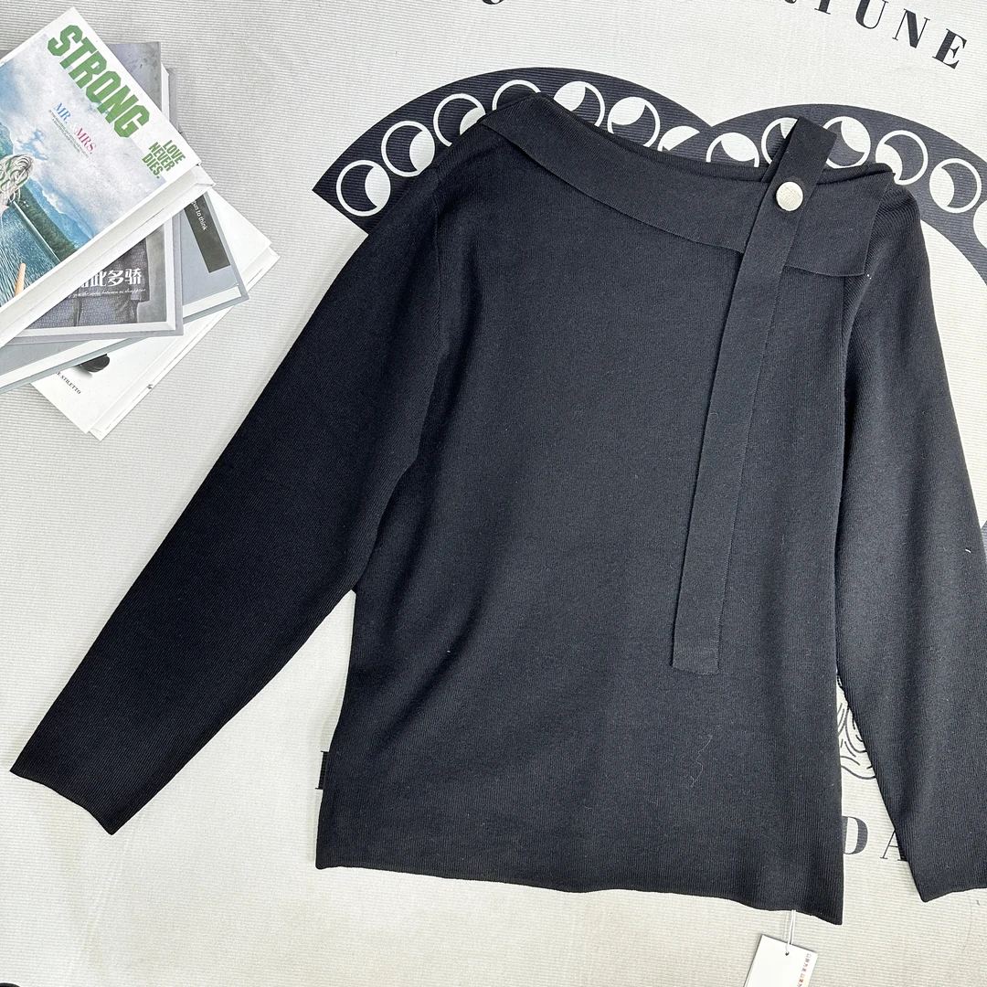 【女权贵族】回馈2025款秋冬气质斜肩品质针织上衣-8280