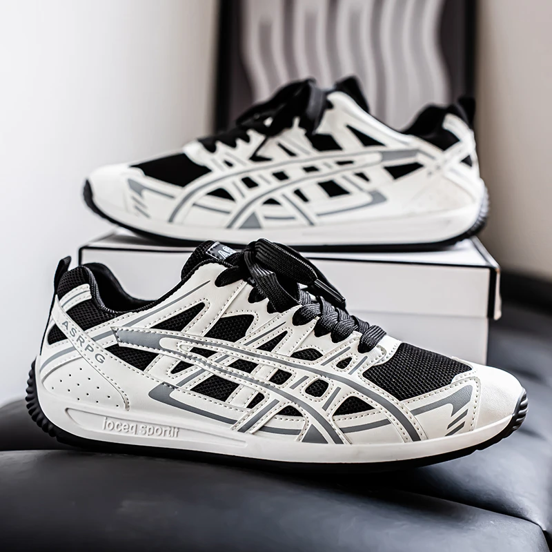 2025男鞋夏季透气网面潮流百搭休闲运动阿甘板鞋厚底防滑老爹鞋