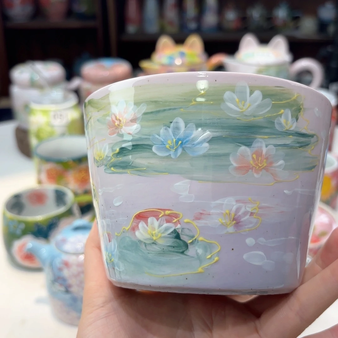 景德镇手绘高温釉下彩陶瓷茶具