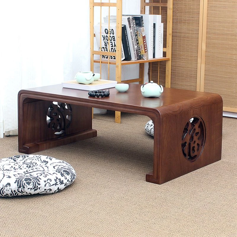 飘窗桌中式国学桌实木榻榻米茶几简约阳台家用小茶几矮桌炕桌琴桌