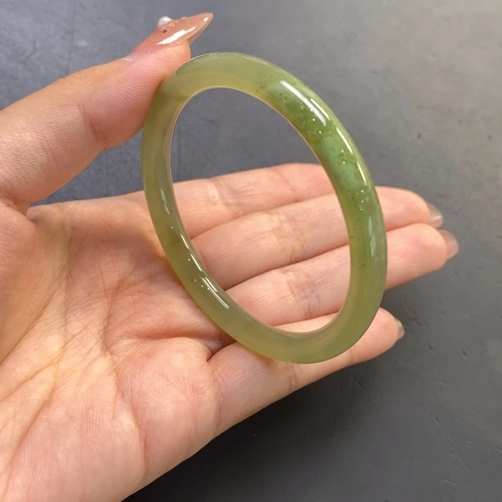 未镶嵌手镯和田玉（翠青玉）5253巨冰翠晴