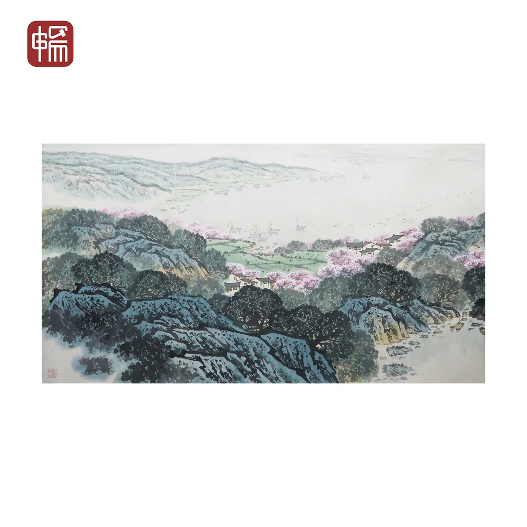 T1243 近现代 《杏花春雨江南》136*70（8.56）纸本镜片 ZP