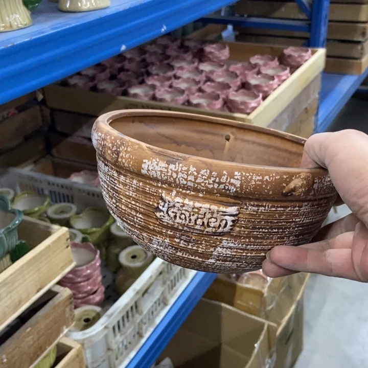 陶瓷花盆单场满9.9发18*9