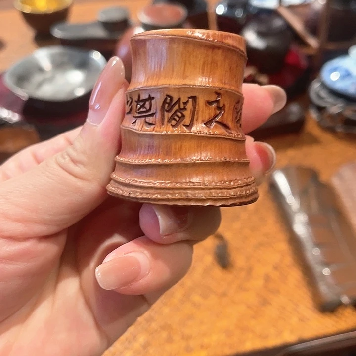 紫砂纯手工老竹根盖置