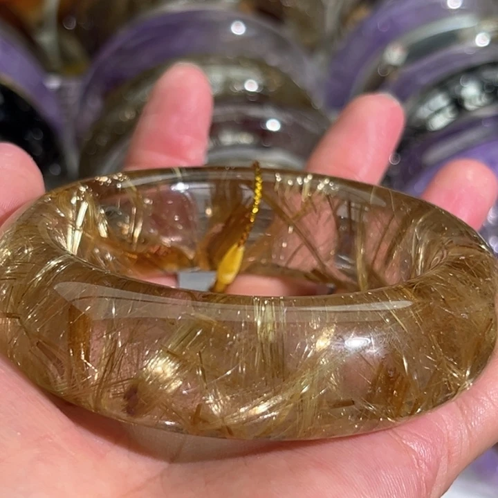 未镶嵌手镯水晶老*天然钛晶手镯