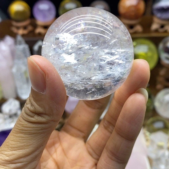 未镶嵌摆件水晶天然白水晶球