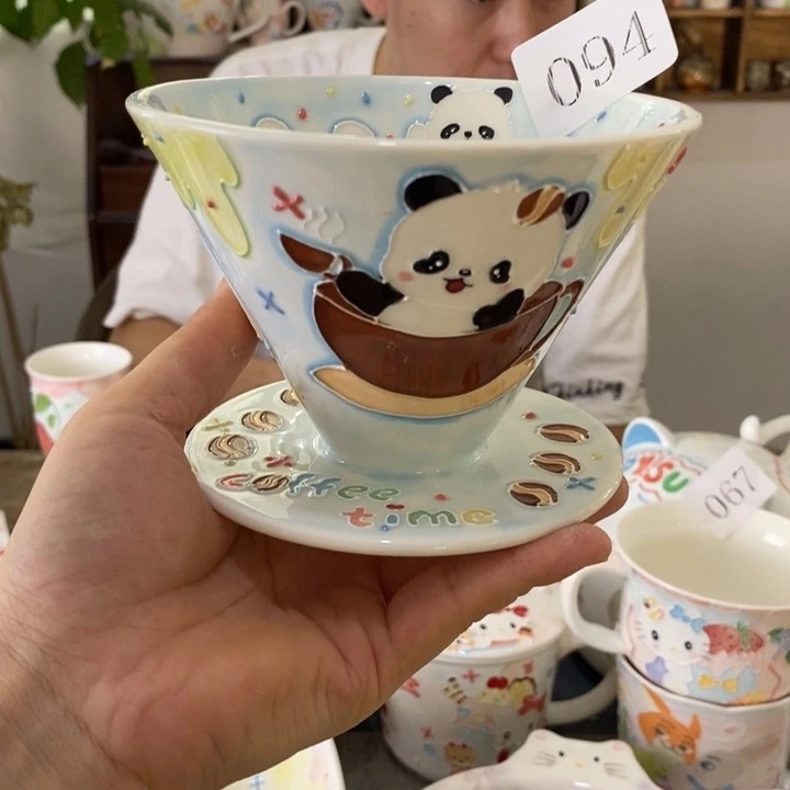 瓷片景德镇釉下彩手绘