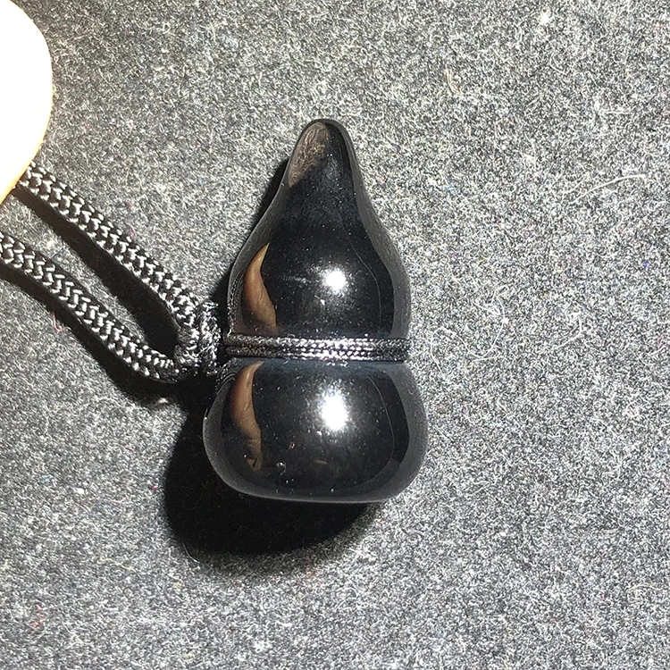 天然冰种黑曜石葫芦冰曜石葫芦吊坠情侣款吊坠流行保平安新款吊坠