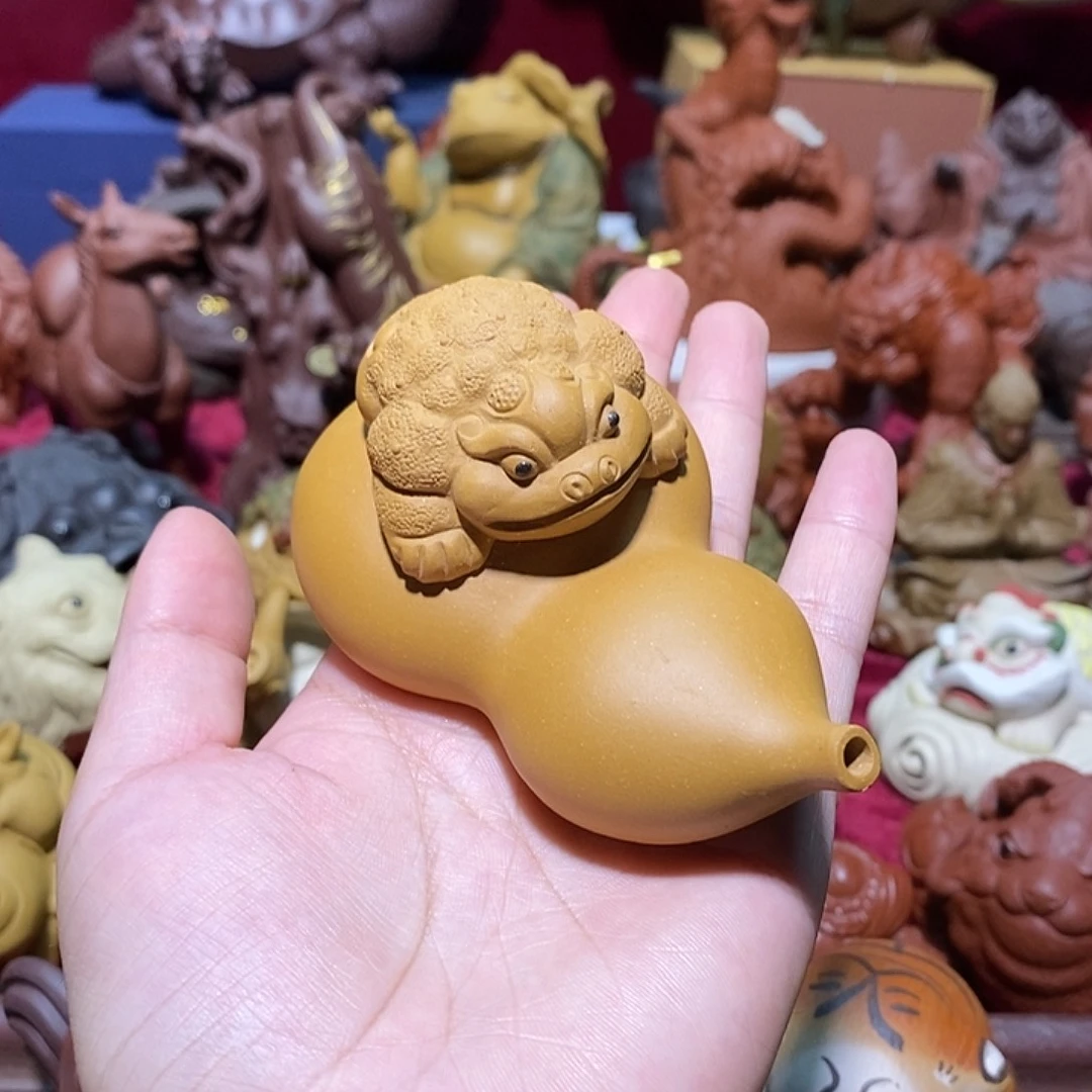 紫砂茶宠宜兴紫砂葫芦蟾