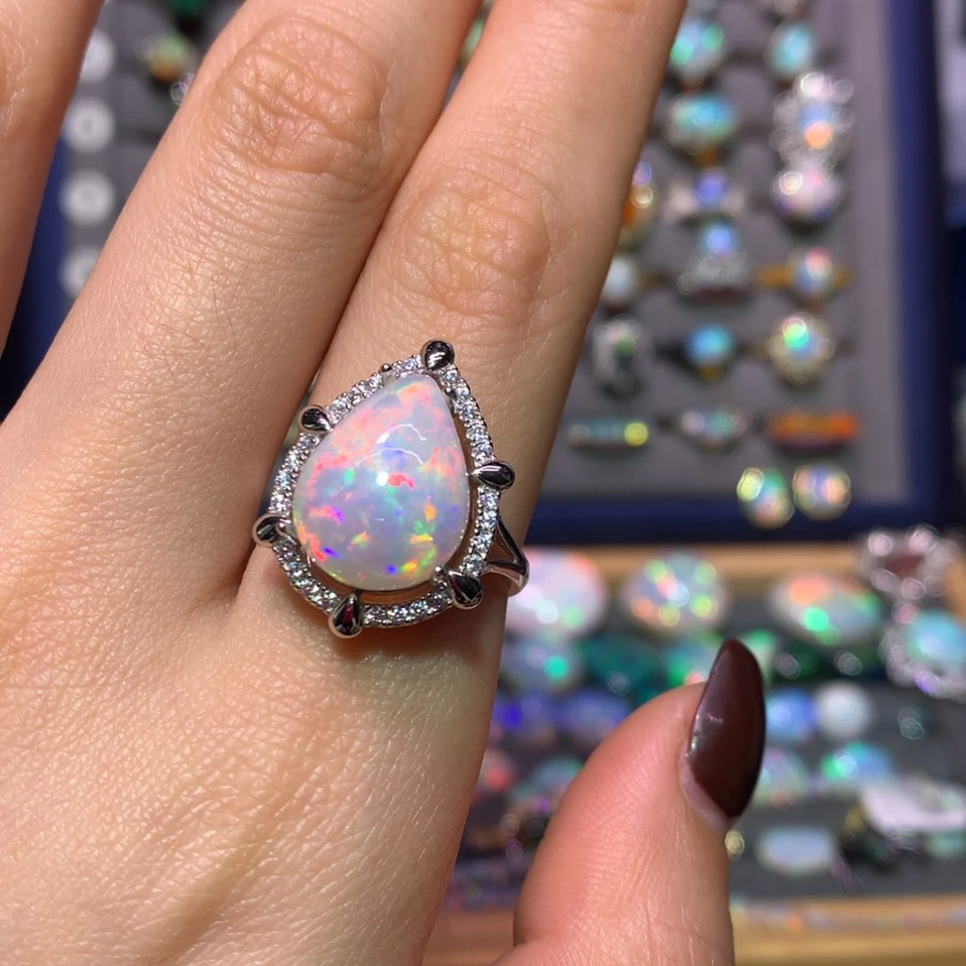 银S925镶嵌欧泊戒指款式苏*