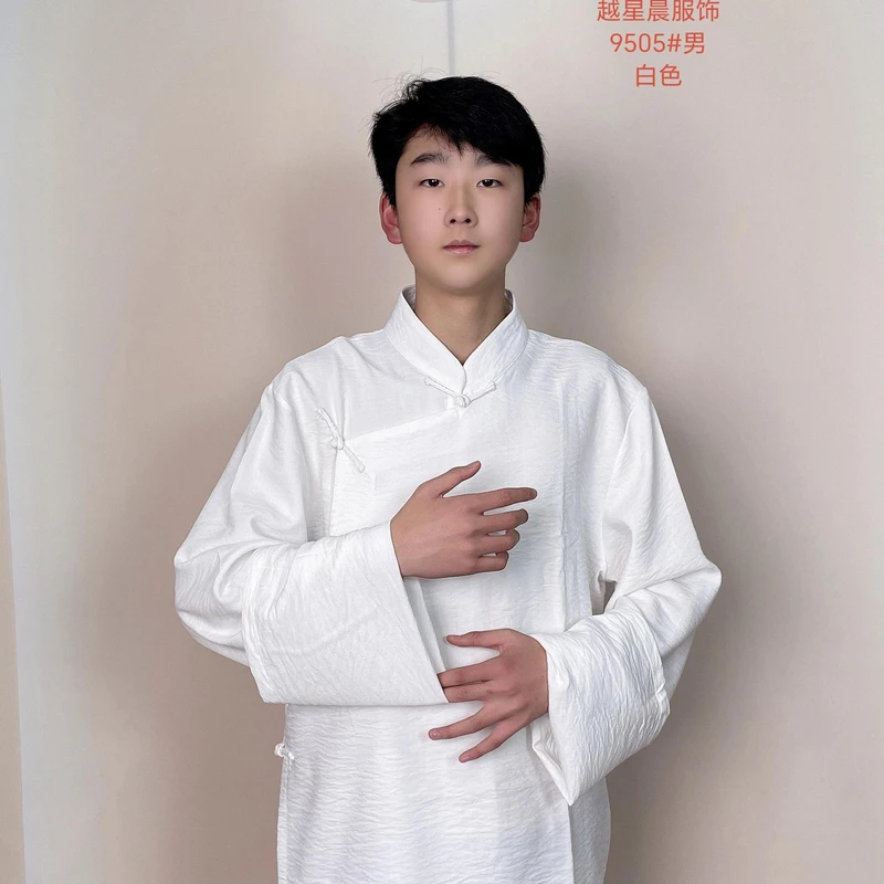 四季可穿藏式衬衫皱皱棉藏族服装宽松版手工一字扣日常男士衬衣