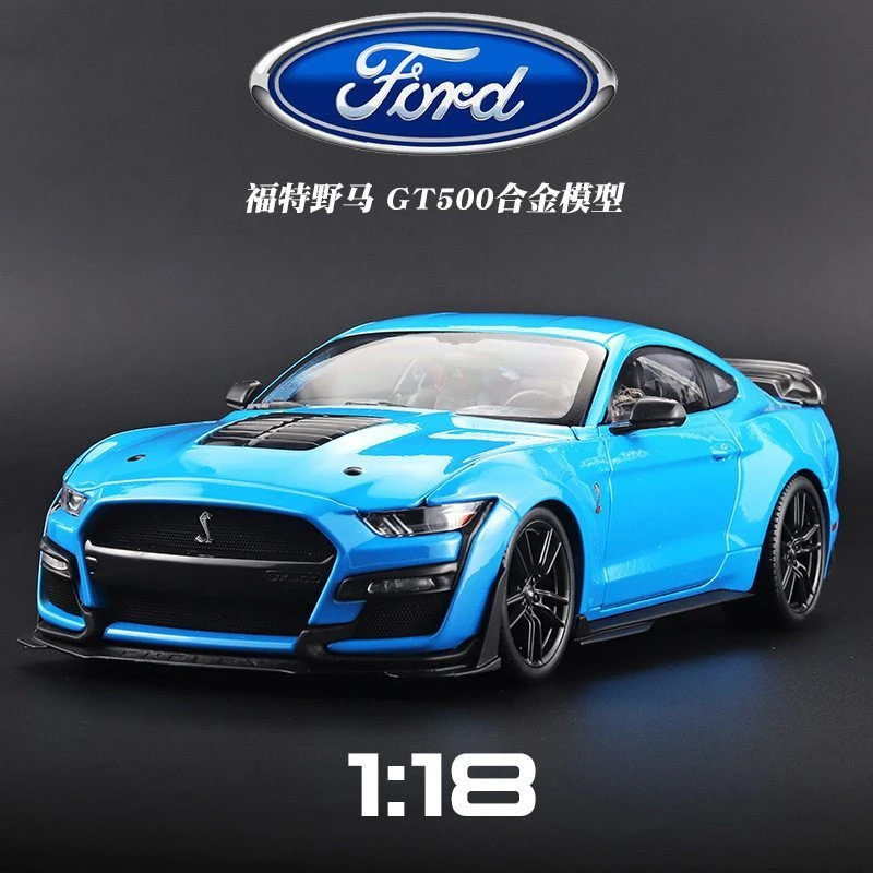 1:18福特野马谢尔比gt500合金车模收藏儿童汽车大型玩具车小汽车