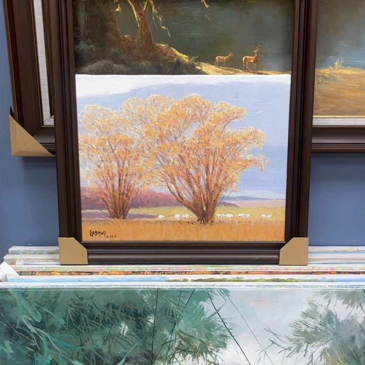 手工手绘精品油画40+50厘米带实木框
