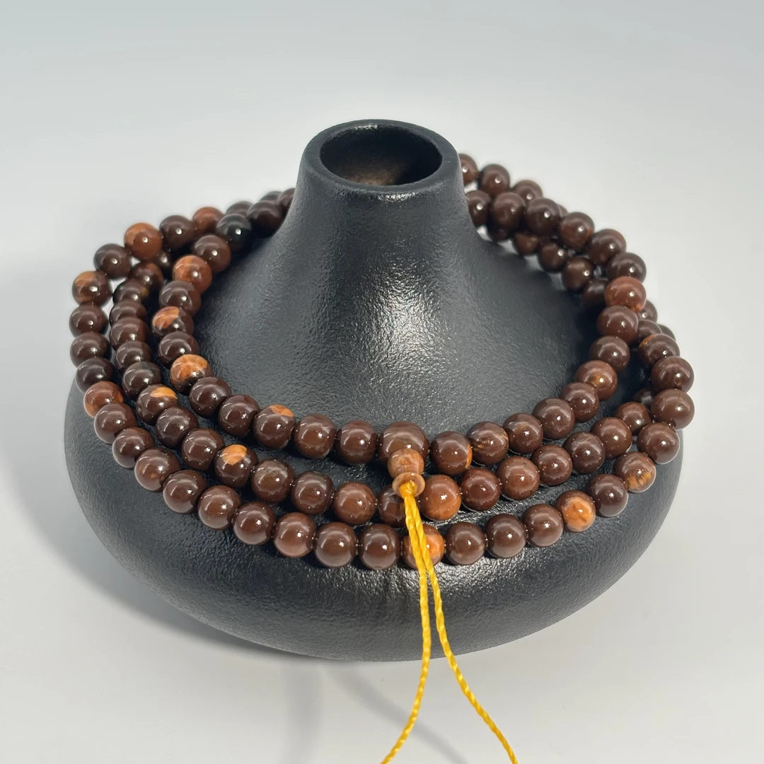 猛犸牙雕馆藏天选猪肝红5mm珠串单条假一罚四W1296